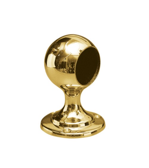 Soporte ciego en latón brillo para pasamanos