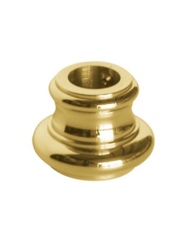 Macolla en latón brillo para barrote de forja redondo desmontable redondeada baja para puertas de forja