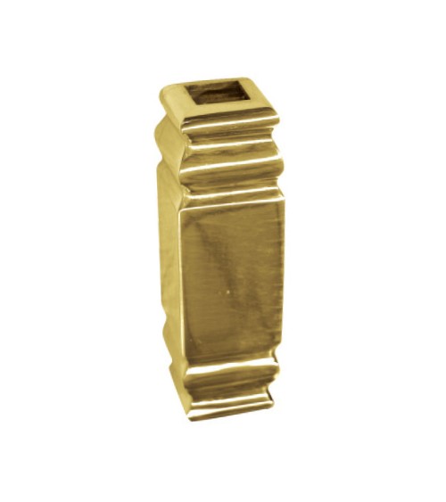 Macolla en latón brillo desmontable rectangular decorativa para puertas de forja