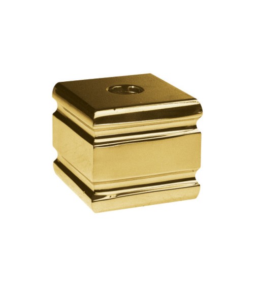 Macolla en latón brillo cuadrada para barrote de forja cuadrado en puertas y portales