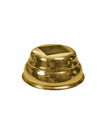 Base en latón brillo para barrote cuadrado en escaleras y estructuras de forja