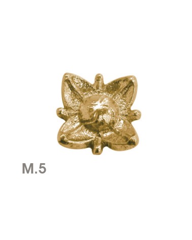 Rosetón en latón brillo floral para adornos de puertas y barandillas de portal