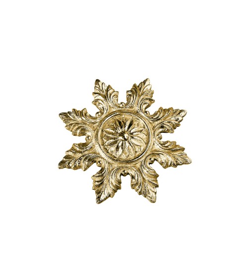 Rosetón en latón brillo floral estrellado para portales y rejas decorativas