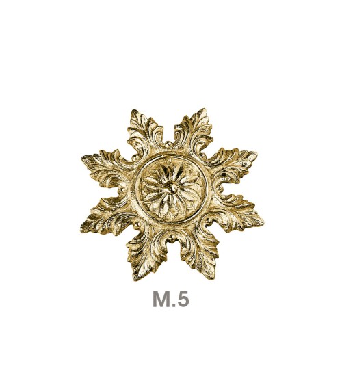 Rosetón en latón brillo floral estrellado para portales y rejas decorativas