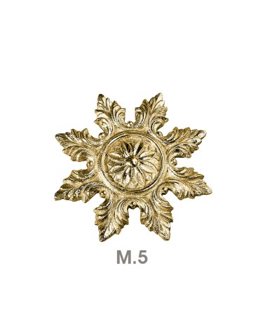 Rosetón en latón brillo floral estrellado para portales y rejas decorativas