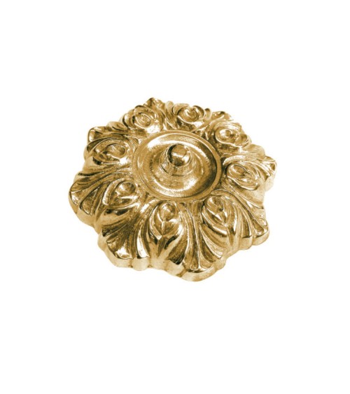 Rosetón en latón brillo redondo floreado para portales y rejas