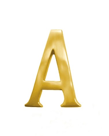 Letras en latón brillo para portales, fachadas y puertas de entrada