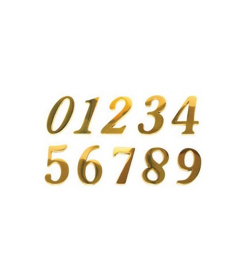 Números en latón brillo para portales, señalización de fachadas y puertas de entrada