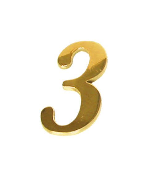 Números en latón brillo para portales, señalización de fachadas y puertas de entrada