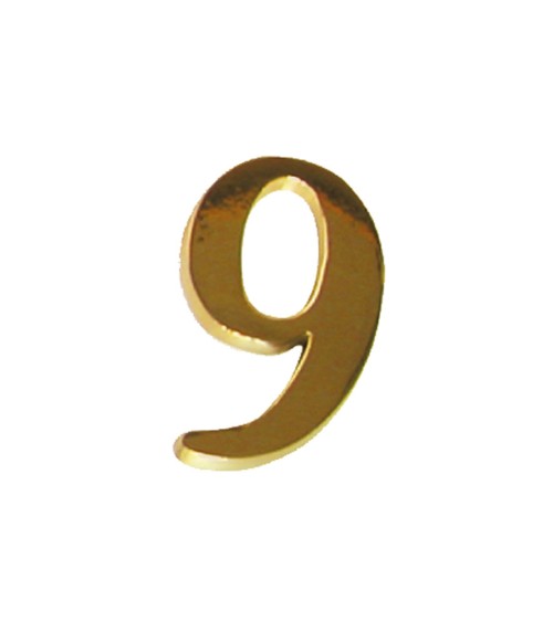 Números en latón brillo para portales, señalización de fachadas y puertas de entrada