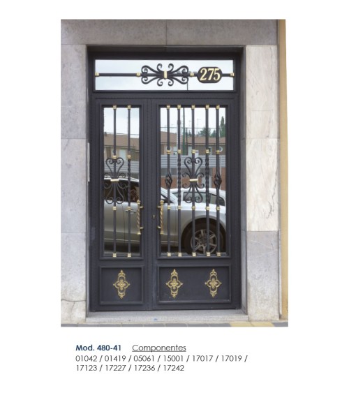 Números en latón brillo para portales, señalización de fachadas y puertas de entrada