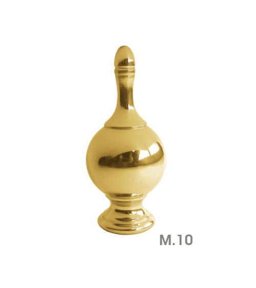 Remate en latón brillo tipo cáliz para barrotes de forja y barandillas de escalera