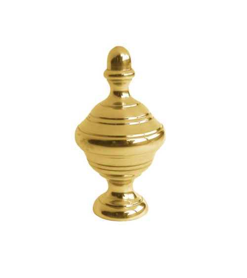 Remate en latón brillo redondo escalonado para barrotes y pasamanos decorativos