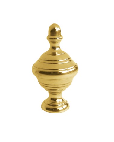 Remate en latón brillo redondo escalonado para barrotes y pasamanos decorativos