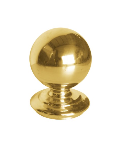 Remate en latón brillo tipo bola grande para barrotes de forja y pilares de entrada