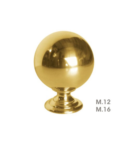 Remate en latón brillo tipo bola decorativa para barandillas y remates de escalera