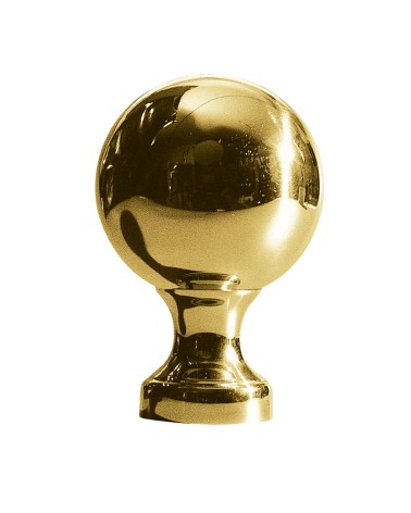 Remate en latón brillo tipo bola clásica para barrotes y puertas de forja