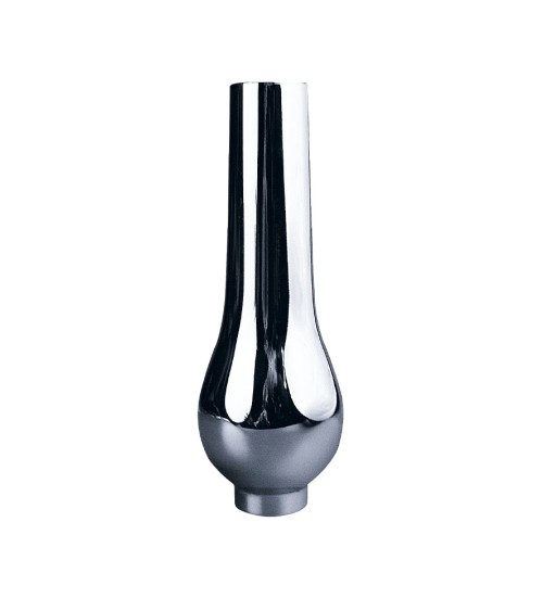 Macolla en latón cromado para barrote de forja redondo lisa con base redondeada para puertas de entrada