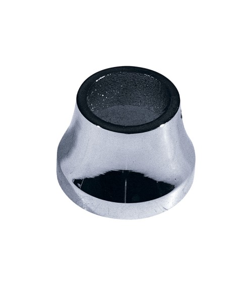 Macolla en latón cromado para barrote de forja redondo acampanada para puertas de entrada y rejas