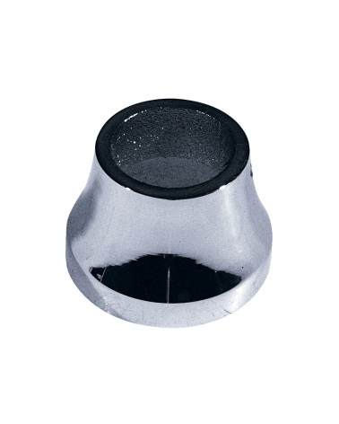 Macolla en latón cromado para barrote de forja redondo acampanada para puertas de entrada y rejas