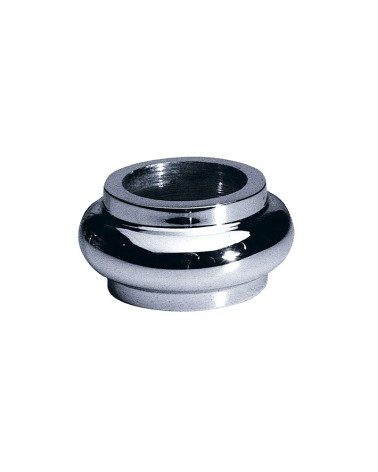 Macolla en latón cromado para barrote de forja redondo redondeada baja para remates de barandillas y portales