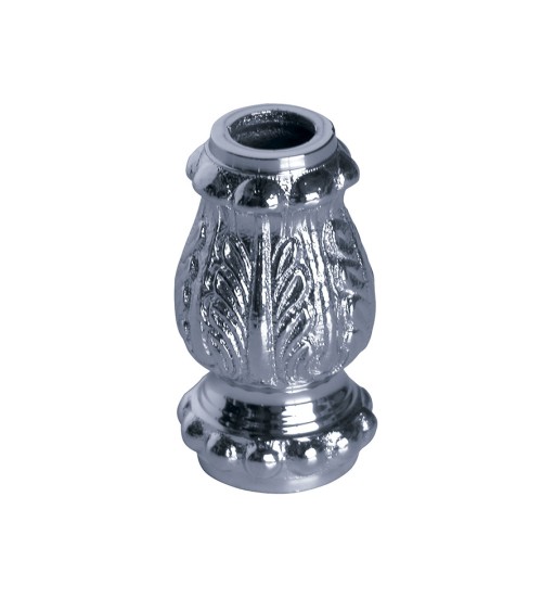 Macolla en latón cromado para barrote de forja redondo estampada decorativa para puertas de forja de entrada