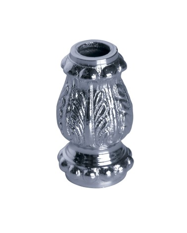 Macolla en latón cromado para barrote de forja redondo estampada decorativa para puertas de forja de entrada