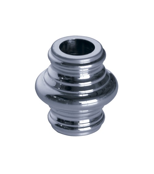 Macolla en latón cromado para barrote de forja redondo con doble anillo decorativo para barandilla