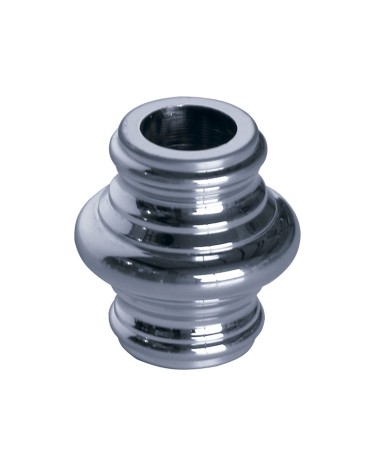 Macolla en latón cromado para barrote de forja redondo con doble anillo decorativo para barandilla