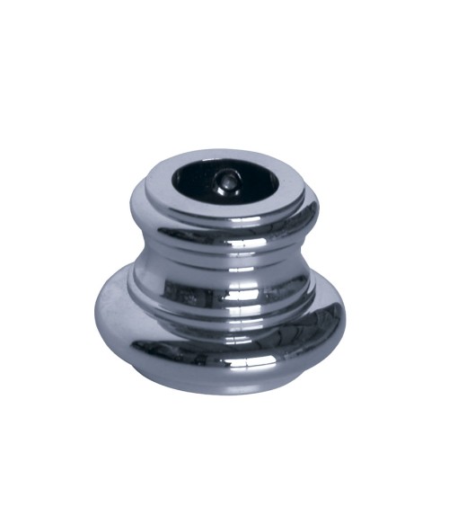 Macolla en latón cromado para barrote de forja redondo torneada lisa para rejas y puertas de forja