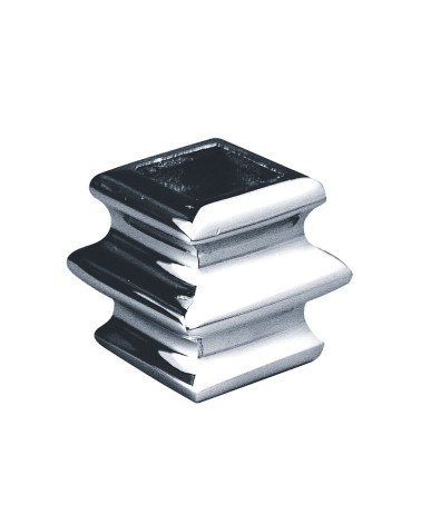 Macolla en latón cromado para barrote de forja cuadrado estampada para puertas de entrada y portales