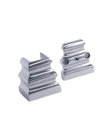 Macolla en latón cromado para barrote de forja cuadrado desmontable escalonada para rejas y barandillas de entrada