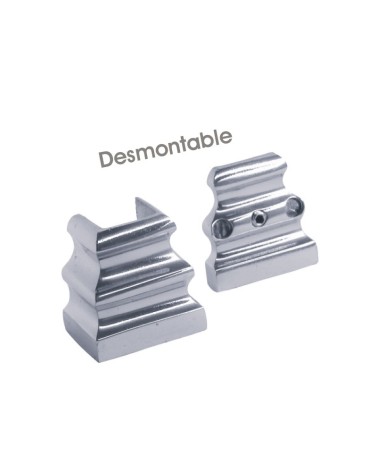 Macolla en latón cromado para barrote de forja cuadrado desmontable escalonada para rejas y barandillas de entrada