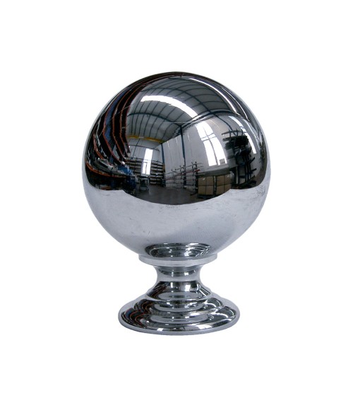 Remate en latón cromado tipo bola grande para barrotes de forja y pilares de entrada