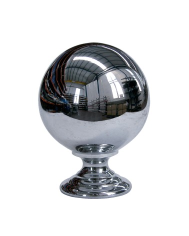 Remate en latón cromado tipo bola grande para barrotes de forja y pilares de entrada