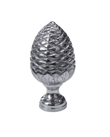 Remate en latón cromado tipo piña labrada para barandillas y escaleras decorativas