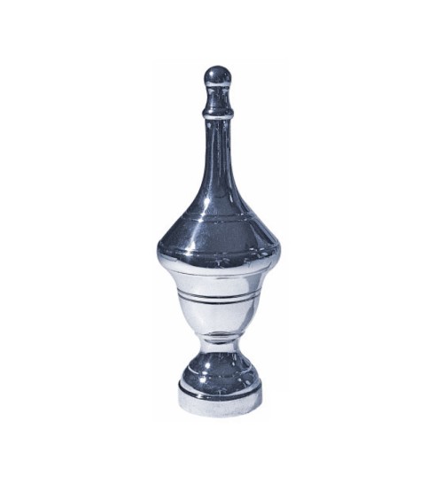 Remate en latón cromado tipo lanza ornamental para remates de escaleras y portales