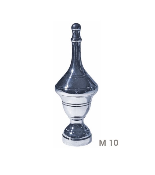 Remate en latón cromado tipo lanza ornamental para remates de escaleras y portales