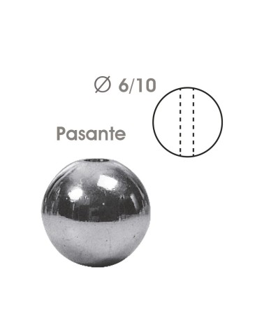 Bola en latón cromado pasante para barrotes de forja redondos y barandillas