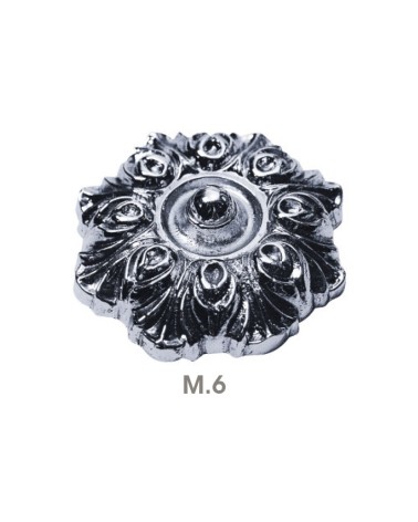 Rosetón en latón cromado redondo floreado para portales y rejas