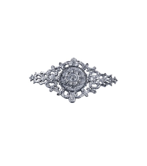 Rosetón en latón cromado ornamental para puertas de portal y portones