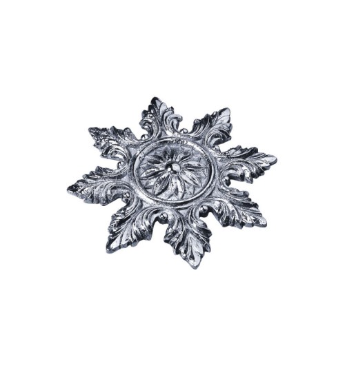 Rosetón en latón cromado floral estrellado para portales y rejas decorativas