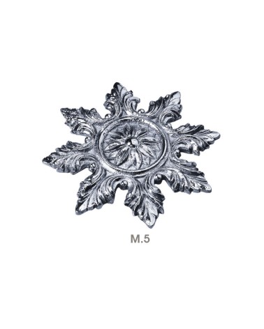 Rosetón en latón cromado floral estrellado para portales y rejas decorativas