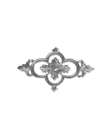 Rosetón en latón cromado decorativo trebol cuatro hojas para portales y rejas de entrada