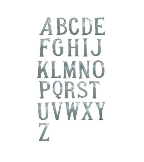 Letras en latón cromado para portales, fachadas y puertas de entrada