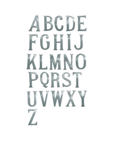 Letras en latón cromado para portales, fachadas y puertas de entrada