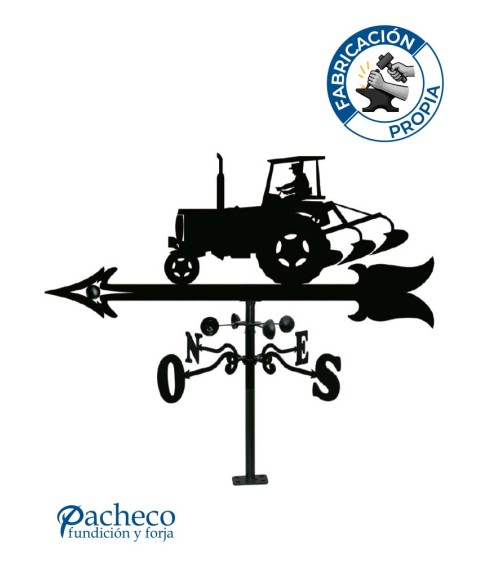Veleta de Hierro Tractor para Tejado - Veleta de Viento con Cazoletas de Oficios Tradicionales Fabricada en España