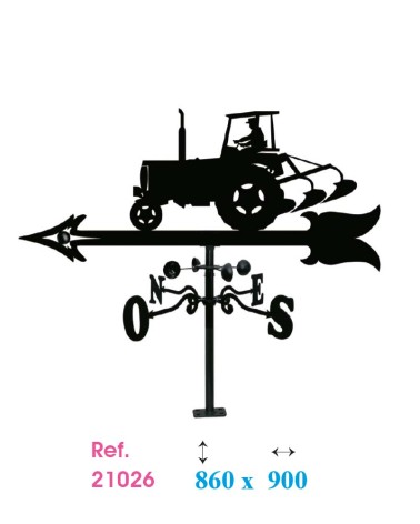 Veleta de Hierro Tractor para Tejado - Veleta de Viento con Cazoletas de Oficios Tradicionales Fabricada en España