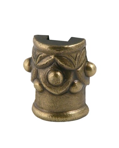 Macolla en latón patinado desmontable labrada clásica para barrotes de forja