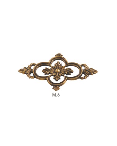 Rosetón en latón patinado decorativo trebol cuatro hojas para portales y rejas de entrada